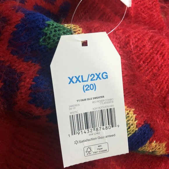 Time And Tru Women's Fair Isle Pullover Sweater - Picture 4 of 5